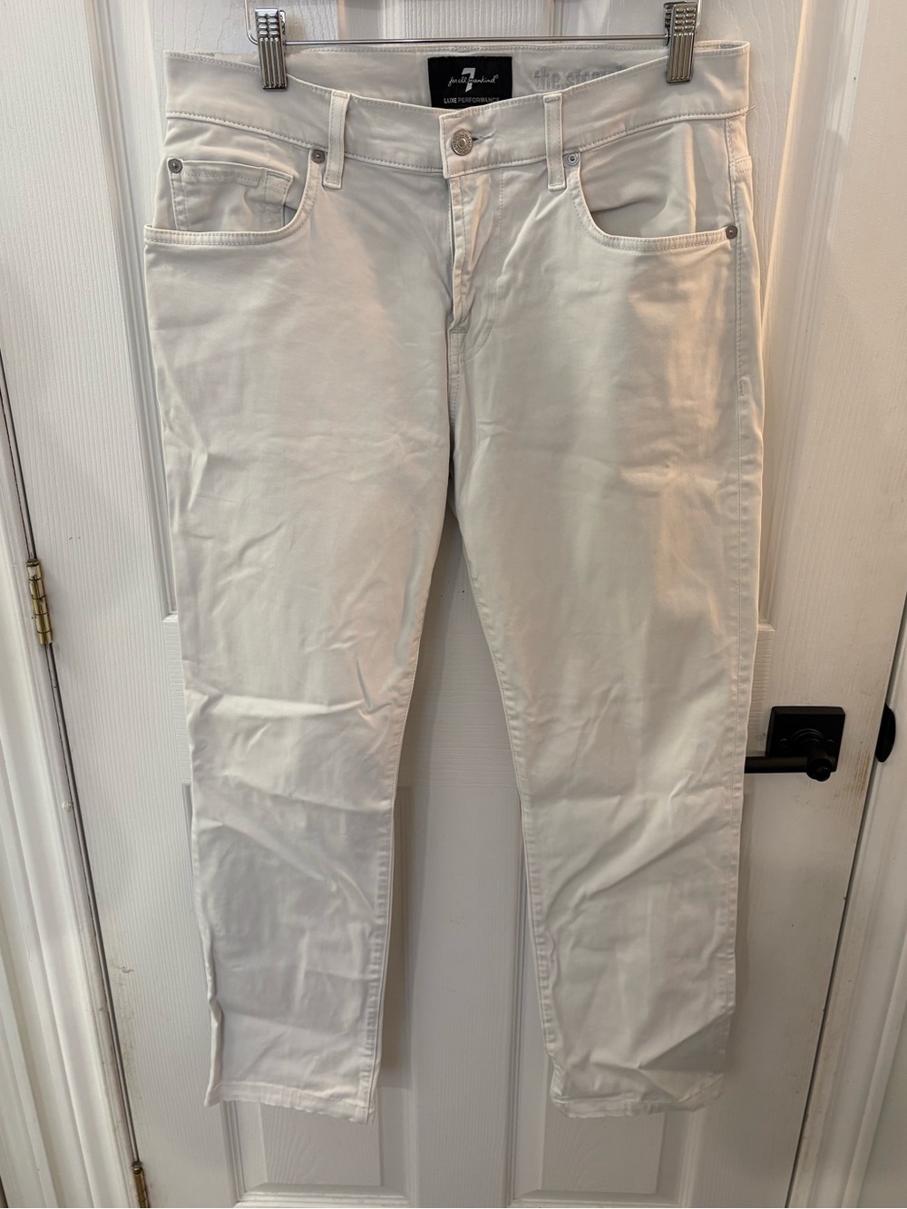 7 For All Mankind Slim Straight White Men's Jeans